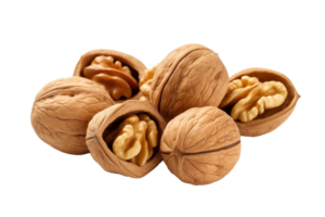 walnuts isolated on transparent background. PNG file, cut out. AI Generated