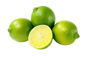 lime isolated on transparent background. PNG file, cut out. AI Generated