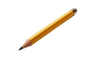 Yellow pencil isolated on transparent background. PNG file, cut out. AI Generated