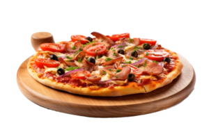 délicieux Pizza isolé sur transparent Contexte. png déposer, Couper dehors. ai généré