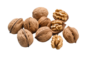 walnuts isolated on transparent background. PNG file, cut out. AI Generated