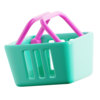 3D Shopping Cart illustration for landing page Icon, Market place, social media, online shopping, 3D Rendering png