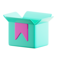 3D Packaging Box illustration for landing page Icon, Market place, social media, online shopping, 3D Rendering png