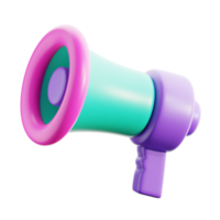 3D Megaphone illustration for landing page Icon, Market place, social media, online shopping, 3D Rendering png