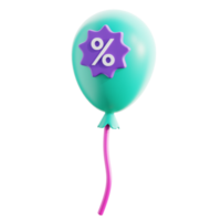 3d ballon eigendom korting illustratie voor landen bladzijde icoon, markt plaats, sociaal media, online winkelen, 3d renderen png