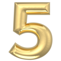 Gold Number 5 3D Render png