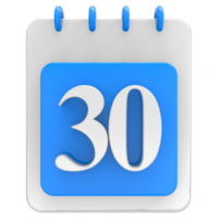 3d render on calendar icon transparent background png