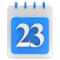 3d render on calendar icon transparent background png