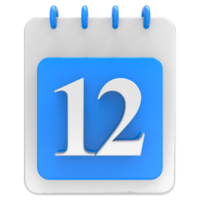 3d render on calendar icon transparent background png