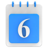 3d render on calendar icon transparent background png