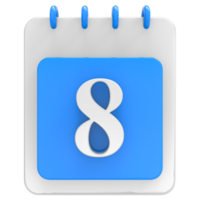 3d render on calendar icon transparent background png