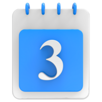 3d render on calendar icon transparent background png