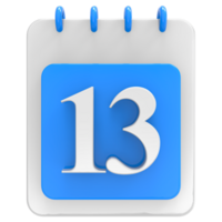 3d rendere su calendario icona trasparente sfondo png