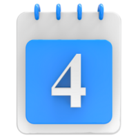 3d render on calendar icon transparent background png