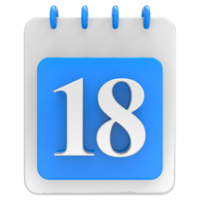 3d render on calendar icon transparent background png