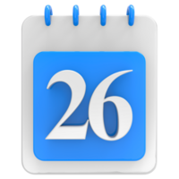 3d render on calendar icon transparent background png