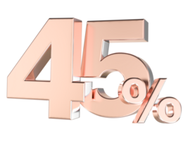 Percent Gold Number Forty 3d Rendering 3d Transparent PNG