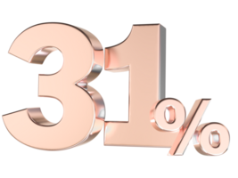 Percent Gold Number Forty 3d Rendering 3d Transparent PNG