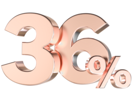 Percent Gold Number Forty 3d Rendering 3d Transparent PNG