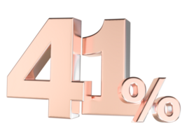 Percent Gold Number Forty 3d Rendering 3d Transparent PNG