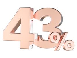 Percent Gold Number Forty 3d Rendering 3d Transparent PNG