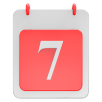 3d render on calendar icon transparent background png