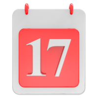 3d render on calendar icon transparent background png