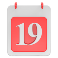 3d render em calendário ícone transparente fundo png