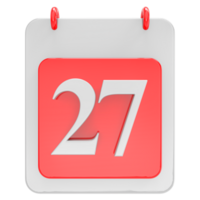 3d render on calendar icon transparent background png