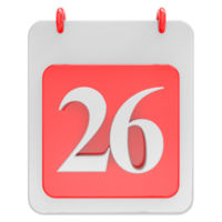 3d render on calendar icon transparent background png