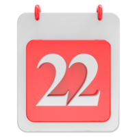 3d render em calendário ícone transparente fundo png