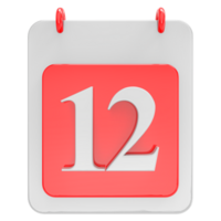 3d render on calendar icon transparent background png