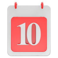 3d render on calendar icon transparent background png