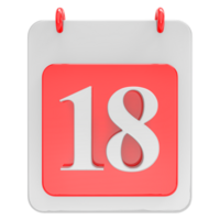 3d render on calendar icon transparent background png