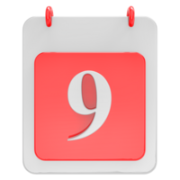 3d rendere su calendario icona trasparente sfondo png