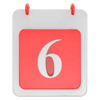 3d render em calendário ícone transparente fundo png