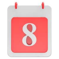 3d render on calendar icon transparent background png