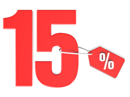 Number percent discount 3d rendering transparent background png