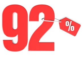 Number percent discount 3d rendering transparent background png