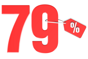 Number percent discount 3d rendering transparent background png