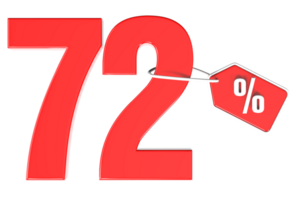 Number percent discount 3d rendering transparent background png