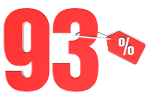 Number percent discount 3d rendering transparent background png