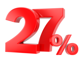 Number percent discount 3d rendering transparent background png