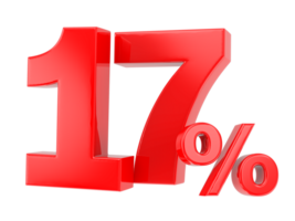 Number percent discount 3d rendering transparent background png