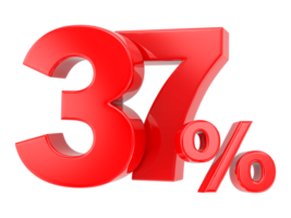 Number percent discount 3d rendering transparent background png