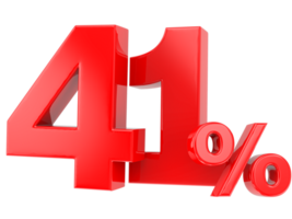 Number percent discount 3d rendering transparent background png