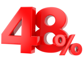 Number percent discount 3d rendering transparent background png