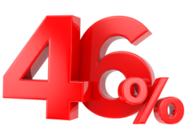 Number percent discount 3d rendering transparent background png