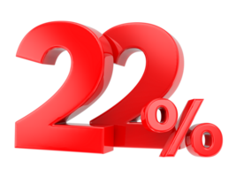 Number percent discount 3d rendering transparent background png