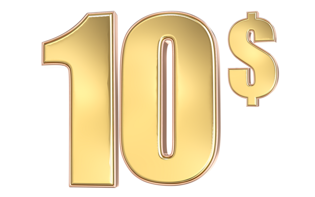 Gold Number 10 PNGs for Free Download